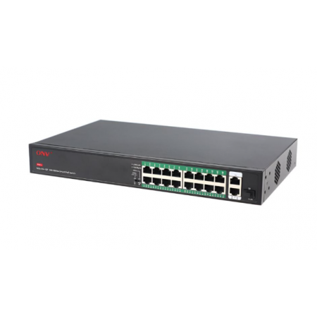 PoE-комутатор некерований 19-портовий ONV ONV-H1016PFD з 16 портами PoE