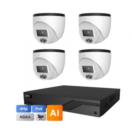 Комплект IP-відеонагляду на 4 камери TVT IP-Video Kit 4x4Mp