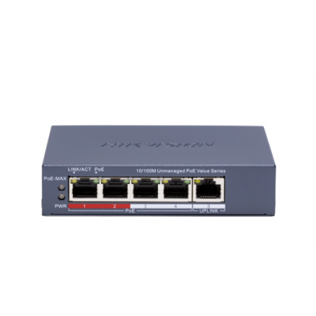 Hikvision DS-3E0105P-E/M(C) POE Коммутатор 4 порта неуправляемый