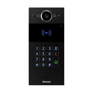 IP-відеопанель багатоабонентська 2Mp Akuvox R20K Black зі зчитувачем EM-Marine / Mifare / NFC