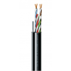 Cat. 5e U/UTP  РЕ steel cord 4x2x24 AWG (k) трос (70910181) бухта 500м. Кабель витая пара ЗЗЦМ (UTP медь уличный с тросом)