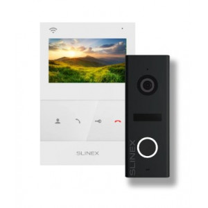 Комплект видеодомофон + панель вызова Slinex SQ-04N Cloud white + ML-17HD black