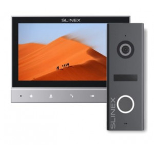 Комплект відеодомофон + панель виклику Slinex SK-07N Cloud grey + ML-17HD graphite