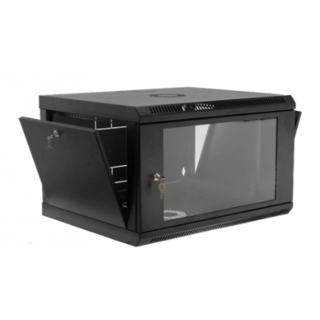 Шкаф 19" 6U, 600x500x373мм акриловое стекло, черный