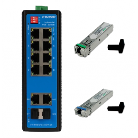 EW-PIS1712-8FE + SFP-1.25G-20KM-TX/RX Комплект