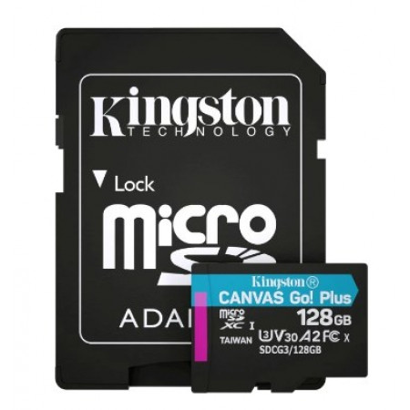 Kingston microSDXC 128 Гб U3 V30 A2 (SDCG3/128GBSP) Карта памяти