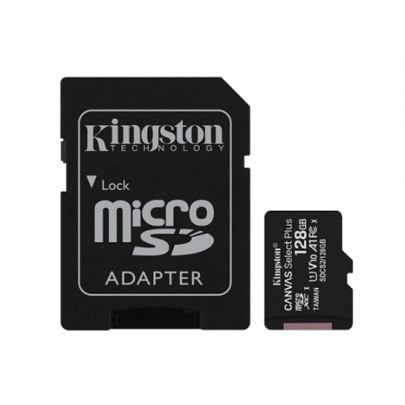 Kingston 128 Гб microSDXC U1 V10 A1 (SDCS2/128GBSP) Карта памяти