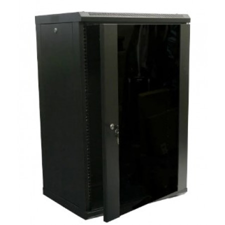 Hypernet WMNC-18U-FLAT- BLACK Шафа коммутаційна настінна 18U 600x450 розбірна