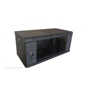 Hypernet WMNC-35-6U-FLAT-BLACK Шафа коммутаційна настінна 6U 600x350 розбірна чорна