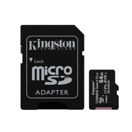 Kingston 64GB microSDXC Canvas Select Plus 100R A1 C10 Card + ADP Карта памяти