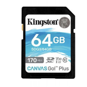 Kingston 64GB SDXC Canvas Go Plus 170R C10 UHS-I U3 V30 Модуль флеш-пам'яті