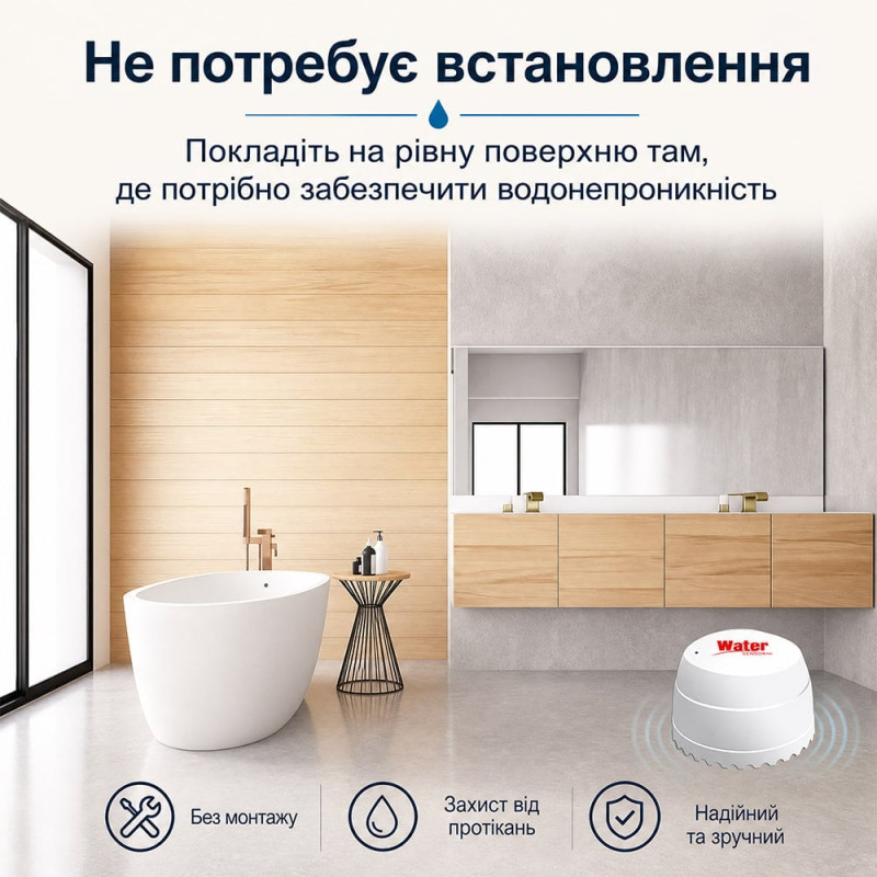 Бездротовий автономний датчик затоплення з WiFi Trinix TRX-WL06(WiFi)