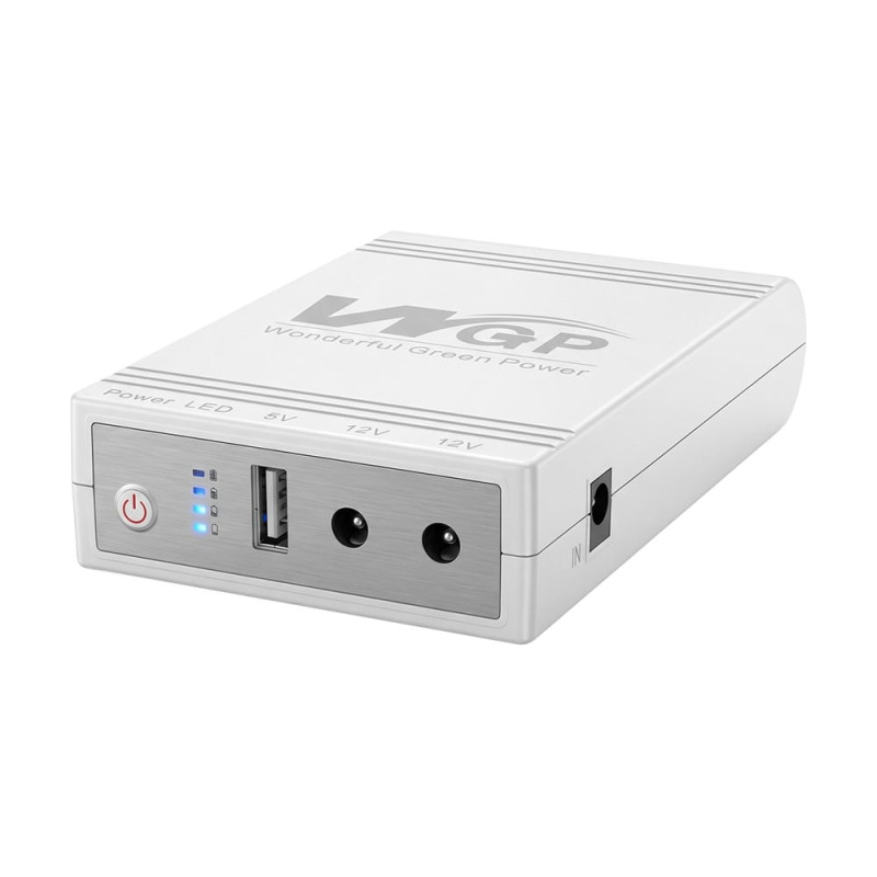 Джерело безперебійного живлення з блоком живлення Mini UPS WGP UPS103C Quick Charge 20000mAh 5V/12V/12V, Li-ion 4*5Ah, для роутера та оптичного терміналу