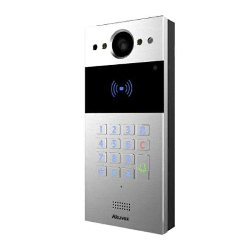 IP-відеопанель багатоабонентська 2Mp Akuvox R20K Silver зі зчитувачем EM-Marine / Mifare / NFC