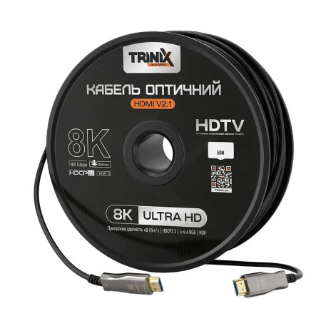 Кабель HDMI V2.1 оптичний 50м Trinix (AOC-HDMI8k-50m)
