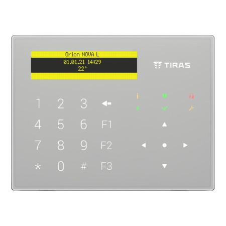 Клавіатура Tiras K-GLCD+ White з OLED-дисплеєм та зчитувачем NFC/Mifare