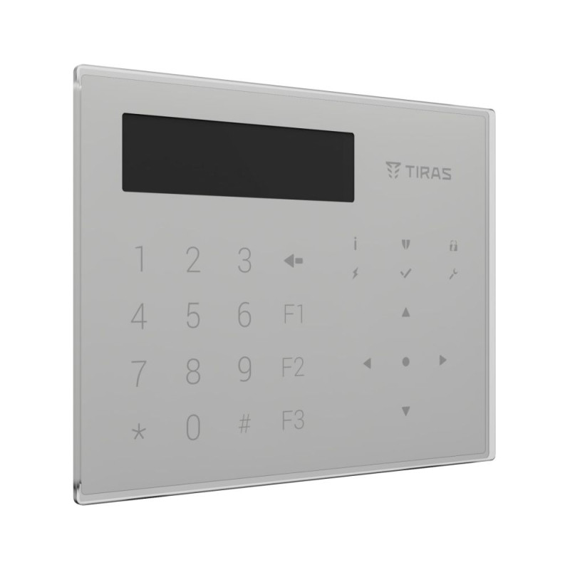 Клавіатура Tiras K-GLCD+ White з OLED-дисплеєм та зчитувачем NFC/Mifare
