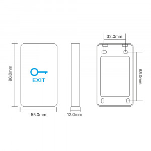 Кнопка виходу накладна Trinix ART-901 White. Photo 3