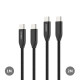 Кабель Choetech ХСС-1060 Black USB-C to USB-C PD3.1 240W 1m+2m, набір з 2 шт.