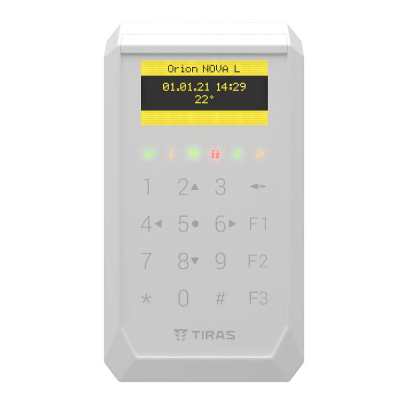 Клавіатура Tiras K-PAD OLED+ White з OLED-дисплеєм та вбудованим зчитувачем NFC/Mifare