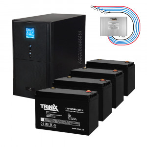 Комплект резервного живлення Kraft PSW3000VA/2400W(LCD)48V UPS + батарея 5080 Вт*г