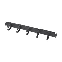 Кабельний організатор Trinix TRX-1U/CM-5R Black металевий на 5 кілець для комутаційної шафи 19