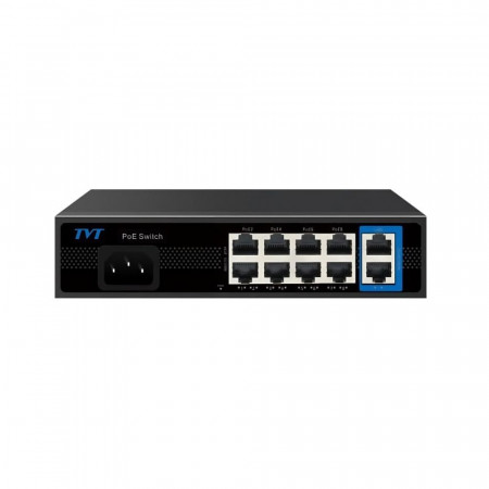 PoE-комутатор 10-портовий TVT TD-B2208S1-PGU з 8 портами PoE