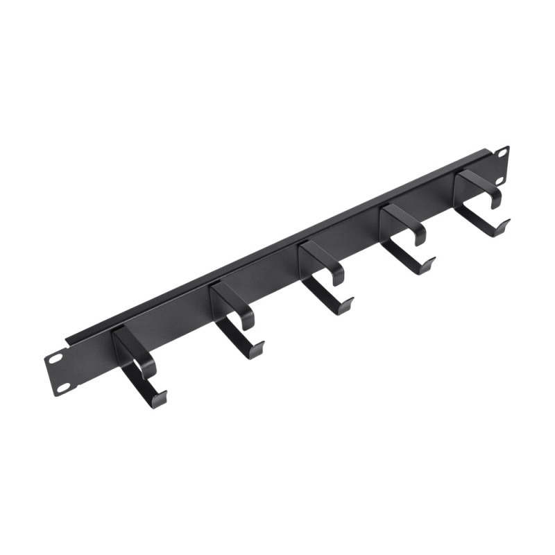 Кабельний організатор Trinix TRX-1U/CM-5R Black металевий на 5 кілець для комутаційної шафи 19