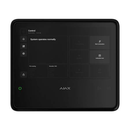 Бездротовий ППКП Ajax EN54 Fire Hub Jeweller Black з Wi-Fi, 2G/4G, Ethernet, підтримкою до 200 пристроїв та 40 пожежних зон