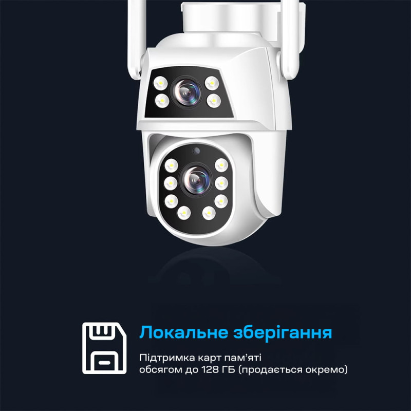 IP PTZ-відеокамера з WiFi 2Mp+2Mp Light Vision VLC-9192WI/2C (Camhi Pro) f=3.6mm+3.6mm, ІЧ+LED-підсвічування, з мікрофоном