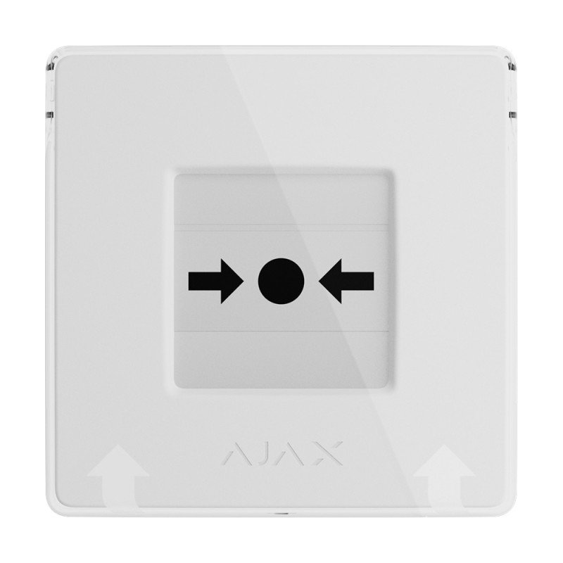 Бездротова кнопка для активації пожежної тривоги вручну Ajax ManualCallPoint White Jeweller