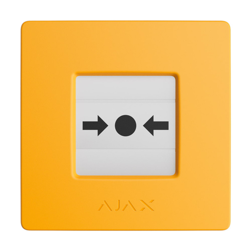 Бездротова кнопка для активації пожежної тривоги вручну Ajax ManualCallPoint Yellow Jeweller
