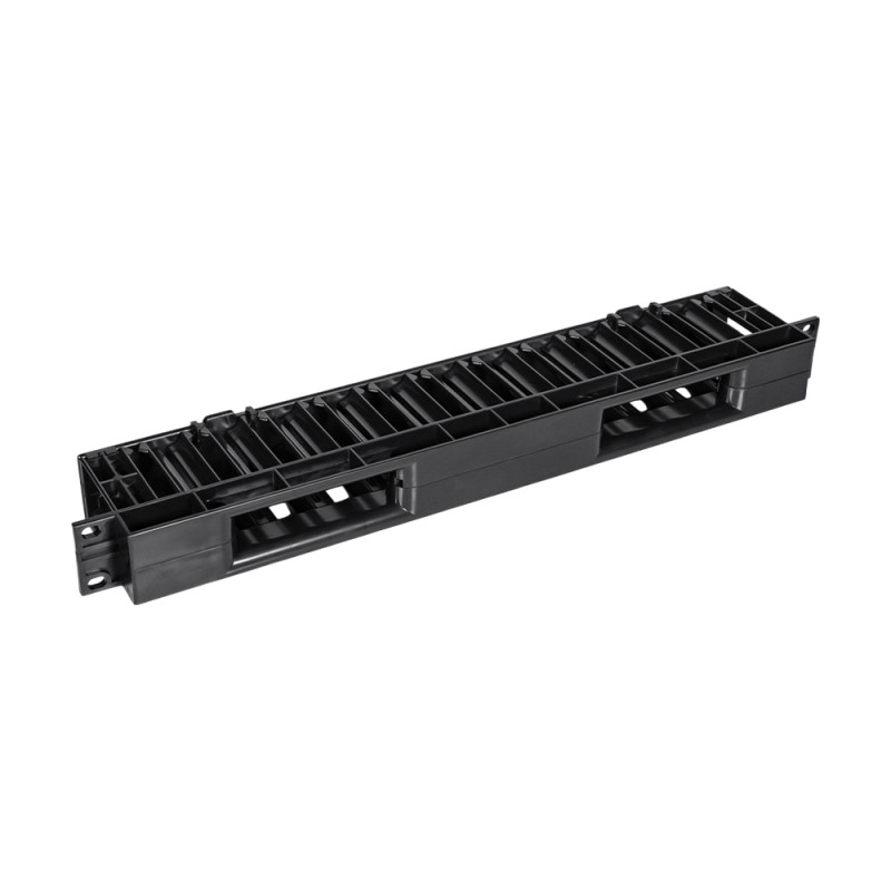 Кабельний організатор Trinix TRX-1U/CM-HP Black horizontal горизонтальний пластиковий на 12 портів для комутаційної шафи 19