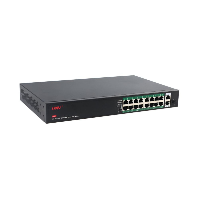PoE-комутатор некерований 19-портовий ONV ONV-H1016PFD з 16 портами PoE