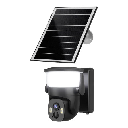 IP PTZ-відеокамера автономна з WiFi, прожектором та сонячною панеллю 3Mp Light Vision VLC-6103WLS Black (Lamp+Solar) (CareCam Pro) f=3.6mm, на акумуляторних батареях