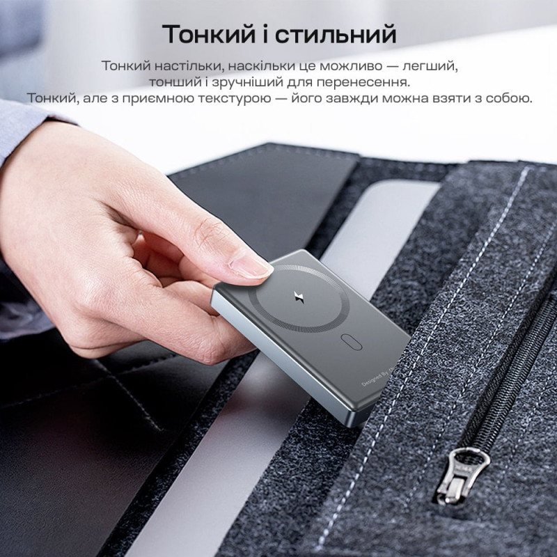 Повербанк 10000mAh Choetech B739 Black QC3.0 PD3.0 бездротова магнітна зарядка