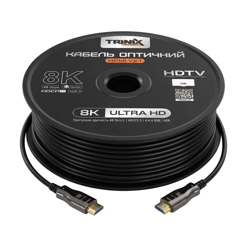 Кабель HDMI V2.1 оптичний 50м Trinix (AOC-HDMI8k-50m)