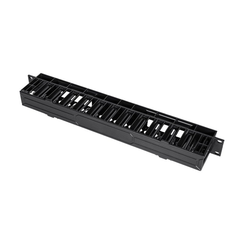 Кабельний організатор Trinix TRX-1U/CM-HP Black horizontal горизонтальний пластиковий на 12 портів для комутаційної шафи 19