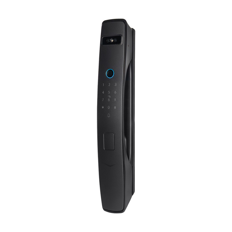 Замок біометричний автономний Trinix TRL-8803BTV Black L/R з Bluetooth та Wi-Fi, розпізнаванням облич, долоней, зчитувачем відбитків пальців і карт Mifare