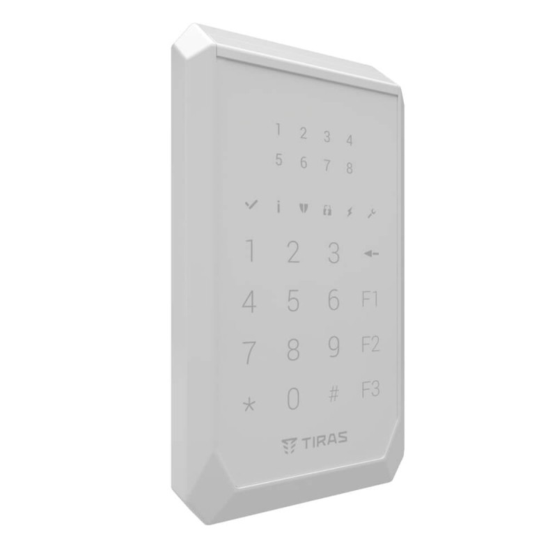 Клавіатура Tiras K-PAD8+ White на 8 індикаторів зон з вбудованим зчитувачем NFC/Mifare