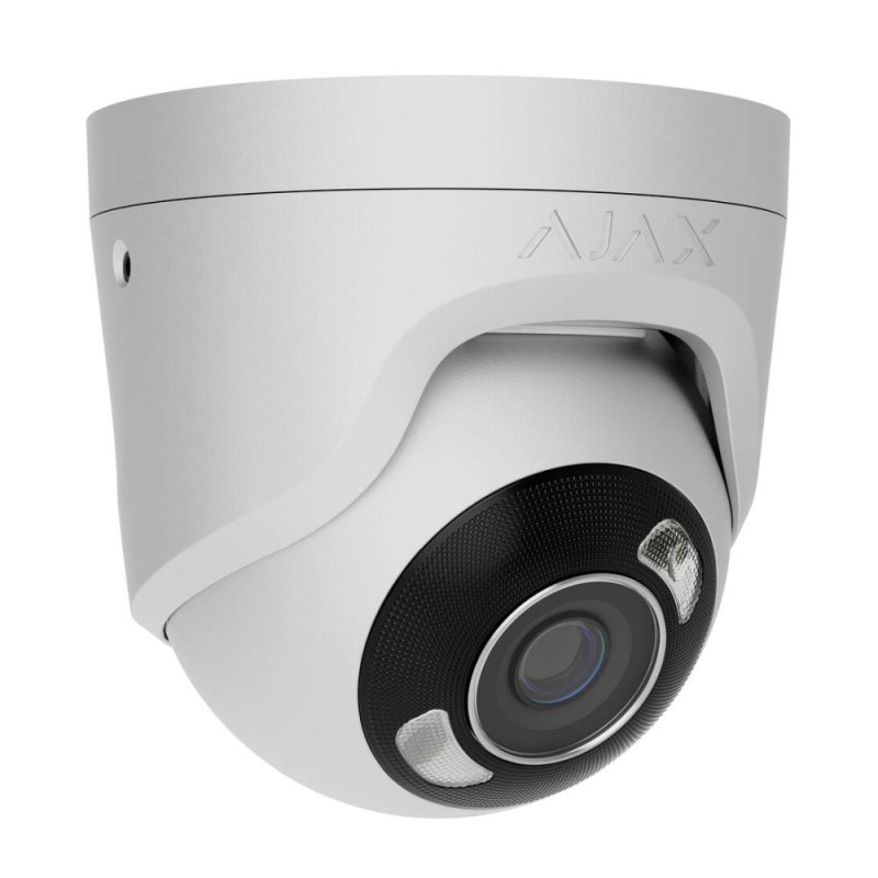 IP-відеокамера 8Mp Ajax TurretCam HL (8 Mp/2.8 mm) White f=2.8mm, ІЧ+LED-підсвічування, з мікрофоном