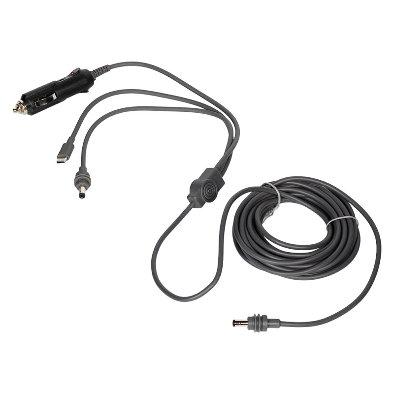 Кабель живлення 3 в 1 для Starlink Mini E-NET автомобільний прикурювач, DC Plug та USB Type-C Plug 5м