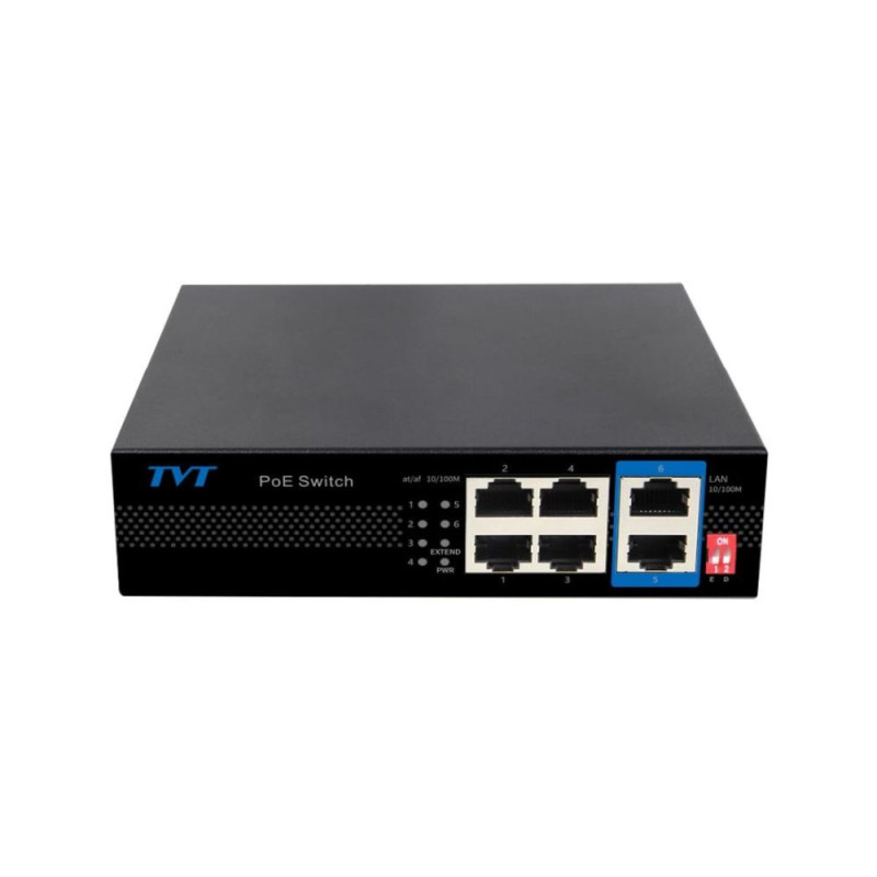 PoE-комутатор 6-портовий TVT TD-B2204S1-PEU з 4 портами PoE