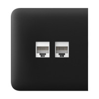 Фронтальна панель Ajax SideCover (LAN) black/чорна для інтернет-розетки Outlet (LAN)