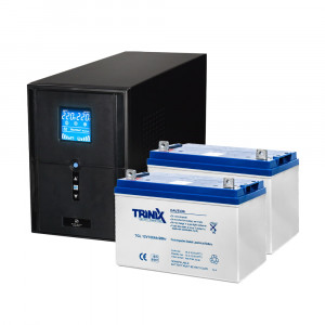 Комплект резервного живлення: ДБЖ Kraft PSW2000VA/1600W(LCD)24V UPS + акумулятор Trinix 100 Аг гелевий (2 шт.)