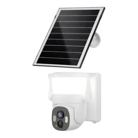 IP PTZ-відеокамера автономна з WiFi, прожектором та сонячною панеллю 3Mp Light Vision VLC-6103WLS White (Lamp+Solar) (CareCam Pro) f=3.6mm, на акумуляторних батареях