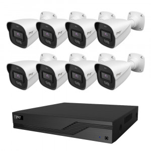 Комплект IP-відеонагляду на 8 камер TVT IP-Video Kit 8x4Mp (B) PoE: 8 циліндричних 4Mp відеокамер + 8-канальний 6Mp відеореєстратор