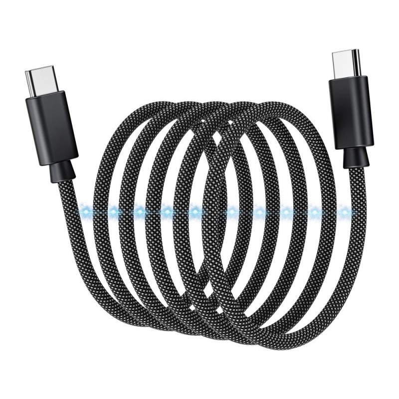 Кабель Choetech XCC-1052 Black USB-C to USB-C Magnetic PD3.1 240W 1.2m