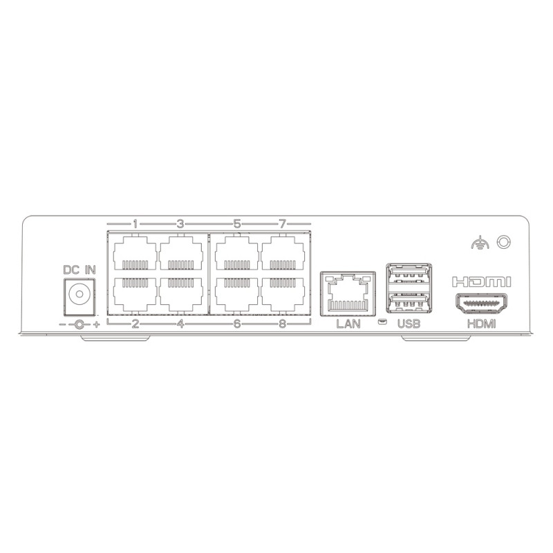 IP-відеореєстратор 8-канальний 8Mp TVT TD-3008H1-8P-A1L (64-64) з 8 портами PoE