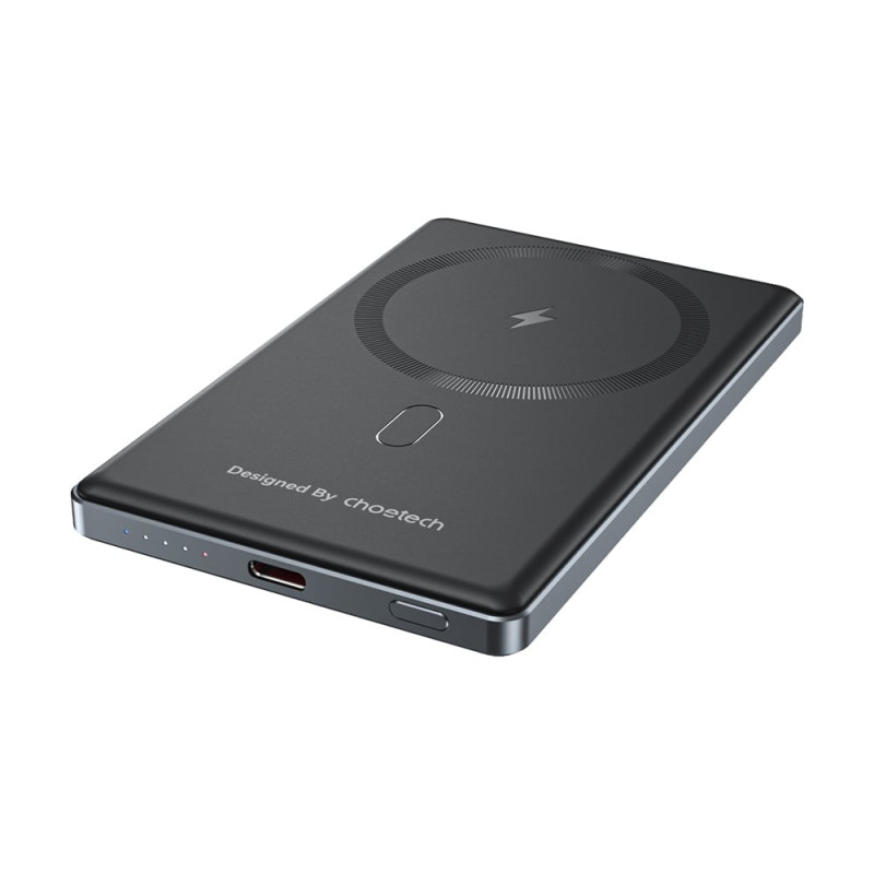 Повербанк 5000mAh Choetech B738 Black QC3.0 PD3.0 бездротова магнітна зарядка